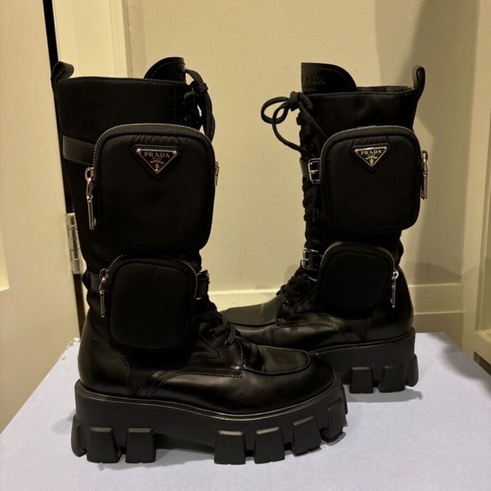 Prada Black High-Top Boots with Pockets